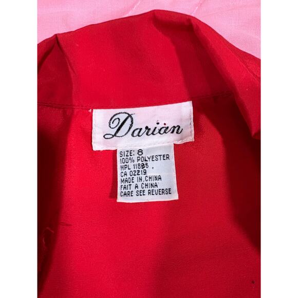 Vintage 80s/90s Darian Red & Black Dress w/ Pockets Size 8 - Picture 9 of 11